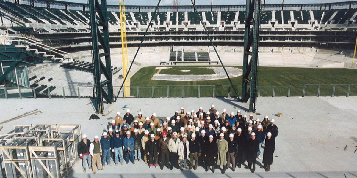 Image of Stadium with Group of Local 98 Members